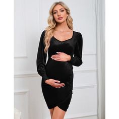 maternity dress for women maternity dresses long sleeve velvet plus size cute photoshoot formal cocktail black midi bodycon baby shower v neck casual burgundy fall mini winter dark green spring wedding pregnant fashion split wrap ruch sweetheart puff