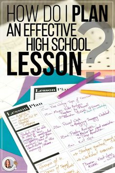 an effective high school lesson with the text how do i plan? on top of it