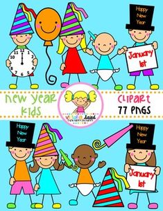 happy new year clipart for teachers and students to use in the classroom or at home