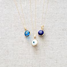 "Dark Blue Evil Eye Protection Charm Pendant Necklace in 14k Solid Gold for Women - Dainty Handmade Protection Necklace-18inch. The Yellow Gold Evil Eye Necklace \"Protection\" for Women is composed of high-quality 14 Karat Gold and glass/enamel. Evil Eye symbolizes fate protection and an open flow of communication. 🔳WARRANTY🔳 *6 Months warranty. *Free Shipping without price limit. *Easy Return and Replacement 30 days after purchase. Just contact me 😊 🔳EVIL EYE NECKLACE🔳 *Material: 14k Yell Blue 14k Gold Necklace With Adjustable Chain, 14k Gold Necklace With Blue Adjustable Chain, Blue Pendant Necklace In 14k Gold, Blue 14k Gold Pendant Necklace, Blue 14k Gold Round Pendant Jewelry, Blue 14k Gold Round Pendant Necklace, Blue 14k Gold Jewelry With Adjustable Chain, Blue Charm Necklace For Gift, Blue Round Charm Necklace Gift