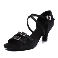 Ballroom Dance Shoes Women's Latin Salsa Shoes Suede Sole 2.5" Heel ZB03 - Black - CM189AQRSWN - Women's Shoes, Athletic, Ballet & Dance  #BalletDance #Women's #Shoes # #Athletic # #Ballet #& #Dance Black Open Toe Dance Heels, Black Open Toe Heels For Dance, Elegant Black Dance Heels, Elegant Black Dance Shoes With Removable Insole, Black Fitted Low Heel Dance Shoes, Fitted Black Closed Toe Dance Shoes, Elegant Fitted Black Dance Shoes, Elegant Black Dance Shoes For Evening, Black High Heel Dance Shoes For Evening