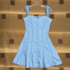 Guess Nwt! Sweetheart Light Blue Scarlette Denim Mini Dress Size Xs Measures Approximately: Armpit 16 Inch Length 32 Inch Cute Denim Blue Summer Dress, Light Blue Fitted Mini Dress, Light Blue Fitted Mini Denim Dress, Fitted Light Blue Cotton Mini Dress, Light Blue Fitted Casual Mini Dress, Blue Cotton Mini Denim Dress, Blue Cotton Denim Mini Dress, Fitted Denim Sundress For Day Out, Fitted Cotton Denim Sundress