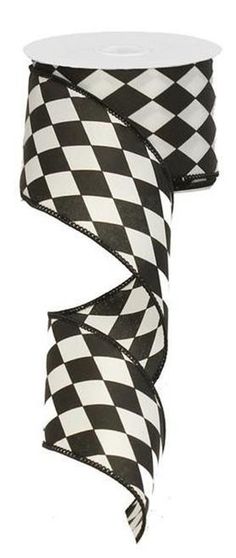 a black and white checkered ribbon on a white background