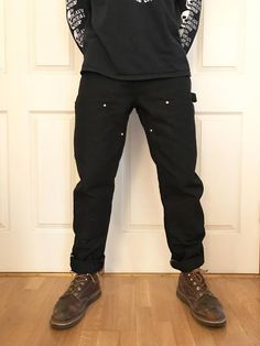 Custom Tailored Carhartt Double Front Work Pants Carhartt Style, Pall Mall, Canvas Work, Carhartt Pants, Streetwear Men Outfits, Custom Tailoring, Pair Of Pants, Black Canvas, Denim Pant