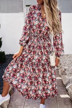 US$ 37.47 - Summer Floral Print Boho Dress Women Long Sleeve V Neck Ruffles Pleated Dresses Party Holiday Sashes Dresses Vestidos - www.streetally.com Bohemian Chiffon Floral Dress, Bohemian Chiffon Midi Dress For Day Out, Multicolor V-neck Boho Dress For Garden Party, Spring Bohemian Chiffon Midi Dress, Bohemian Flowy Chiffon Floral Dress, Bohemian Chiffon Maxi Dress For Fall, Flowy Bohemian Chiffon Floral Dress, Fall Bohemian Chiffon Maxi Dress, Bohemian Chiffon Dress For Fall