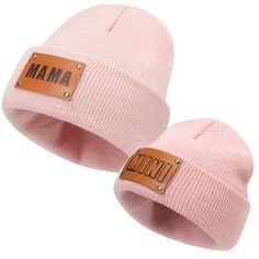 PRICES MAY VARY. Baby mother's high quality knitted hat,Winter hats.Size - Mom's Size : Circumference: 21.25"-23.6",Hat Height: 21cm/8.27'' (Suitable for most of women) : Child's Size: Circumference: 13.38"-19.68" ,Hat Height: 17cm/6.69'' (Suitable for 0-36 Month Baby). Paternity Child Baby Mother Hat Warmer Family Cap. knit cap is made of 100% high quality acrylic material. it thick, durable,Soft, breathable,skin-friendly and good elasticity. Perfect for babies, newborns, toddlers, little boys, Adjustable Cute Beanie For Cold Weather, Cute Adjustable Beanie For Cold Weather, Letter Print Beanie Hat One Size Fits Most, Adjustable Beanie With Letter Print, One Size Fits Most Letter Print Beanie, Adjustable Letter Print Beanie Hat, Adjustable Letter Print Beanie, Letter Print Beanie Hat, Pink Outdoor Beanie Cap