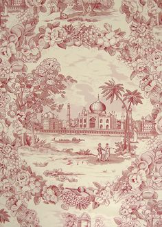 an old wallpaper with flowers and people in the park, surrounded by palm trees