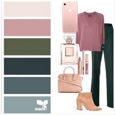 Matching Colors Outfits, Soft Summer Business Casual, Outfit Color Schemes, Deep Winter Palette Outfits, Summer Business Casual, Business Casual Winter