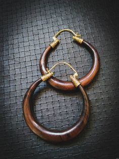 Sono Wood Hoops Earrings Carved brass finish, light weight Wood Hoop Earrings, Boho Jewels, Brass Hoop Earrings, Alternative Jewelry, Brass Hoops, Wooden Hoop, Hoops Earrings, Jewelry Earrings Hoops, Brass Finish