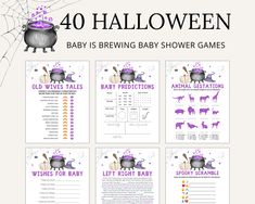 the baby shower game for halloween is shown