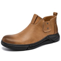 Color: Black,Brown Closure Type: Slip-On Feature: Soft,Slip Resistant Size: US 10.5,US 8,US 9,US 10,US 11,US 7.5,US 8.5,US 6.5 Shoes Type: Chelsea Boots Upper Material: Cowhide Outsole Material: Rubber Patent Leather Dress, Swag Fashion, Brown Chelsea Boots, Botas Chelsea, Mens Leather Boots, Formal Shoes For Men, Men's Boots, Swag Style, Sneakers Men Fashion