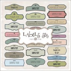 a large set of labels for different types of items in various colors and sizes, with the