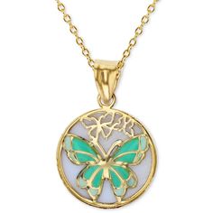 in stock Yellow Gold Pendant Jewelry With Butterfly Clasp, Elegant Enamel Jewelry With Lobster Clasp, Gold Enamel Jewelry With Butterfly Charm, Macy's Gold Pendant Necklace, Fine Jewelry White Necklace With Butterfly Charm, White Fine Jewelry Necklace With Butterfly Charm, Yellow Gold Round Jewelry With Butterfly Charm, Macys Jewelry, Jewelry Watch