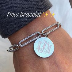 This all shine length bracelet is STUNNING! Its definitely a must for EVERYDAY!! It is adjustable so you can adjust the length to fit your size wrist. Fits 6-8 inch wrist. Monogram Bracelet, Monogram Pendant, Cubic Zirconia Bracelet, Cz Bracelet, Hand Jewelry, Pendant Bracelet, Tiffany Heart, Heart Charm Bracelet, Chain Link Bracelet