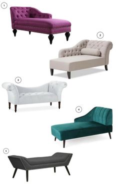 four different types of couches and chairs