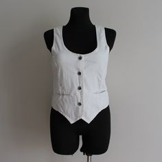 White Denim Vest Women's White Vest White Women's Waistcoat Fitted Vest Small/Medium Size Fit size: Small to Medium Measurements (lying flat): Length: 17 3/4''/ 45.5 cm Bust: 16.5''/ 42 cm Waist: 15''/ 38.5 cm Please check measurements to insure a proper fit. Remember to allow yourself some extra room for movement. You can compare these with something from your closet that fits you well. Please convo me if you need additional measurements. Condition: Great Vintage Condition Material: 72% cotton, 26% polyester, 2% elastane. Lining: 100% polyester SHIPPING * I ship worldwide via Priority mail (Latvijas Pasts) from Latvia (EU). * Items are shipped 1 - 3 business days after receiving the payment. * Friday night orders and Saturday orders are sent Monday morning. * I ship from Europe, so please White Denim Vest, Women's Waistcoat, Womens Denim Vest, Fitted Vest, Womens Waistcoat, White Vest, Vest White, Vest Outfits, Extra Room