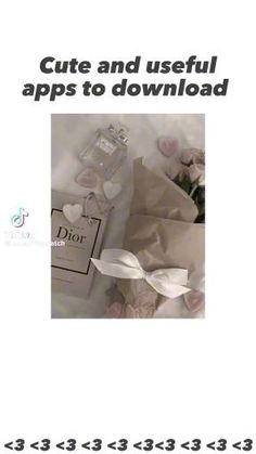 an image of a white box with flowers on it and the words cute and useful apps to downloaded