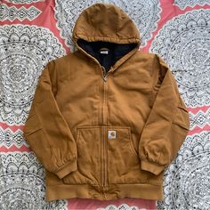 Nwot. Washed Once. Youth Size Xl 18-20, Fits Like A Womens S. Carhartt Duck Insulated Jacket. “Heavyweight, 12-Ounce 100% Ring-Spun Washed Cotton Duck. Quilted Lining. Featherless Insulation For Warmth Without The Weight. Carhartt-Strong, Triple-Stitched Main Seams. Rib-Knit Waist And Storm Cuffs Help Keep Out The Cold. Attached Hood. Two Front Pockets. One Inner Pocket” C486 Firm Price Carhartt Brown Jacket, Carhartt Jacket Women's, Reworked Jacket, Carhartt Coat, Carhartt Vest, Duck Jacket, Carhartt Hoodie, Carhartt Jackets, Carhartt Womens