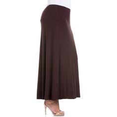 Comfortable and stylish, this womens maxi skirt is so easy to wear and style. Pair it with a simple top and denim or leather jack for an edgy fashionable look. Featuring an elastic waistband, stretch material, A-line shape, and relaxed fit. Available in eight classic colors and made from a comfortable stretch material that is machine washable. Full Length Skirt For Fall, Solid Full Length Skirt For Fall, Solid Full-length Skirt For Fall, Versatile Solid Maxi Skirt For Spring, Versatile Solid Color Flared Maxi Skirt, Versatile Long Skirt For Fall, Brown Full Length Skirt For Spring, Elegant Brown Full-length Maxi Skirt, Elegant Brown Full Length Maxi Skirt