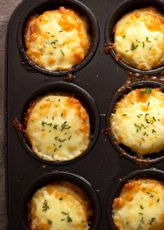 an image of some food in the muffin tins that are ready to be eaten