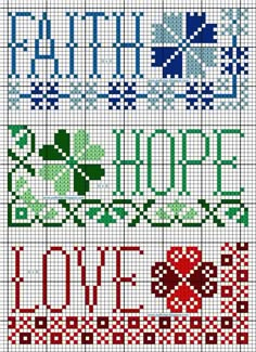 the cross stitch pattern is designed to look like it has been made in different colors