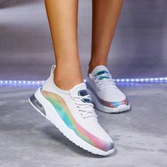 Women's Colorful Cool Fashion Clarks Shoes Sneakers White-US Women 5.5(8.86 inch) Multicolor Lace-up Running Shoes For Spring, Sporty Multicolor Slip-on Sneakers With Round Toe, Multicolor Lace-up Sneakers For Jogging, Trendy Lace-up Running Sneakers, Trendy Lace-up Sneakers For Running, Colorful Casual Lace-up Sneakers, Trendy Multicolor Slip-on Sneakers, Rainbow Color Sporty Sneakers, Trendy Rainbow Low-top Sneakers