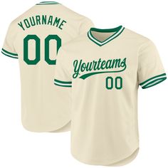 You'll feel like a part of professional baseball players when wear this Throwback Baseball Jersey, with design features of Stitched name and number You Custom! Features: 1. Material: 100% Polyester 2. Jersey with Stitched name & number 3. Moisture-wicking fabric has spongy handle, good draping property and elasticity as well as good dimensional stability and wrinkle-resistance 4. Breathable & Quick-Drying 5. Athletic Cut & Exquisite stitching not easy to fall off 6. Rounded droptail hem 7. Tagless Collar offers clean comfort 8. V-Neck with Rib-Knit trim around 9. Short Sleeve 10. Machine wash, Do Not Tumble Dry 11. Non-alcoholic Available For Wiping or Washing 12. Imported Baseball Jersey Design, Cream Kelly, Baseball Jersey Men, Logo Wear, Blue Football, St. Patricks Day, Baseball Design, Custom Fans, Uniform Shirts