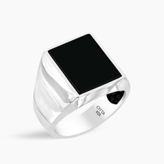 OTTASILVER Mens Onyx Stone 925 Sterling Silver Ring Everyday Black Sterling Silver Signet Ring, Mens Silver Jewelry, Birthday Gifts For Boyfriend, Onyx Stone, Classic Ring, Signet Ring, Black Onyx, 925 Sterling Silver Ring, Ring Gift