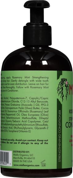 Infused w/Biotin & Encourages Longer, Healthier Hair No Parabens No Sulfates (SLS/SLES) No Paraffins No Mineral Oil No DEA No Animal Testing Enjoy! Our Rosemary Mint Strengthening Conditioner provides the perfect balance of strength and moisture to improve the overall condition of the hair and scalp. Instantly softens and detangles for increased manageability. Supports longer, healthier hair. Our Story MIELLE® was created by Monique Rodriguez, a registered nurse, wife and mother of two girls, who desired to share her healthy hair journey using products with organic ingredients to achieve amazing results. She knew the importance of knowing what is in your products and wanted to create healthier options for the whole family. The result is a brand that delivers to you products that contain na Mielle Rosemary Mint Strengthening Hair Masque, Monique Rodriguez, Healthier Options, Mother Of Two, Healthy Hair Journey, Rosemary Leaves, Rosemary Mint, Rosmarinus Officinalis, Healthier Hair