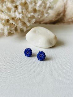 Make your everyday outfit more shiny wearing these blue beaded post earrings. These statement stud earrings are made from Miyuki Delica seed beads and supplied with stainless steel accessories. So lightweight and comfortable to wear, these dainty beaded studs would be the perfect addition to your holiday look. If you're looking for delicate seed bead earrings for winter, this pair is a great finding for you. Also, these minimalist earrings are making a great Christmas gift for bohemian jewelry l Beaded Studs, Steel Accessories, Stainless Steel Accessories, Christmas Bead, Dainty Studs, Earrings Christmas, Everyday Outfit, Holiday Looks, Earrings Statement