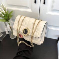 Material PU Trendy White Satchel Evening Bag, Trendy Cream Bag With Chain Strap, Beige Shoulder Bag With Chain Strap, White Crossbody Evening Bag For Mobile Phone, White Crossbody Evening Bag With Phone Holder, Trendy White Shoulder Evening Bag, Trendy White Evening Shoulder Bag, White Large Capacity Crossbody Flap Bag, Trendy White Bag With Chain Strap