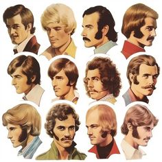 1980s Mens Hairstyles, 80’s Hair Men, 70s Facial Hair Men, Indie Hairstyle Men, 70s Hairstyles Men Long, 70s Aesthetic Hairstyles, 70s Sideburns, 70s Men Haircut, 70s Male Hairstyle