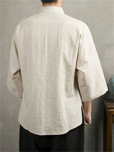 Description Product ID: MC2032153 Material: Linen Sleeve: 3/4 Sleeve Pattern: Solid Closure Type: Button Season: Spring, Summer Style: Casual Occasion: Daily, Gifts, Holiday Package included: 1 * Shirt Size Chart (Asian Size): Please allow 1-3 cm measured error. Size Length Chest M 67cm | 26.4 in 101cm | 39.8 in L 68cm | 26.8 in 104cm | 40.9 in XL 69cm | 27.2 in 110cm | 43.3 in XXL 70cm | 27.6 in 114cm | 44.9 in 3XL 72cm | 28.3 in 118cm | 46.5 in 4XL 73cm | 28.7 in 122cm | 48.0 in