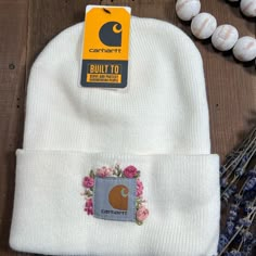 Marshmallow Color Carhartt Beanie Youth Size White Cotton Hats For Cold Weather, Carhart Beanies Embroidered, Carhartt Beanie Embroidery, Womens Carhartt Beanie, Embroidered Carhartt Beanie, Carhart Beanie, Beanie Embroidery, Embroidered Carhartt, Kids Carhartt