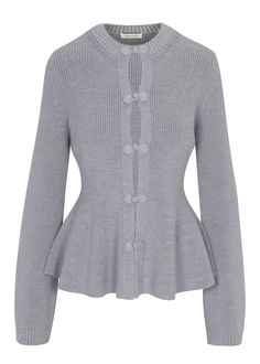 Featuring a handmade front closure and a flattering peplum silhouette, this cardi is perfect for adding a touch of sophistication to any outfit. Frog Closure, Rebecca Taylor, Merino Wool, Heather Grey, Gray Color, Fall Winter, Nordstrom, Top Outfits, Wool