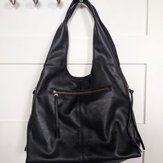 Cool, Fake Leather Hobo Bag. Never Used. Susan Black, Leather Hobo Bags, Hobo Bags, Leather Hobo Bag, Leather Hobo, Hobo Bag, Black Color, Bag Lady, Wardrobe