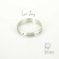 Sterling Silver LOVE Rings in MORSE CODE, Engraved Personalized Couple Rings Morse Code rings are engraved couple rings that feature hidden messages in Morse Code. These rings are made of sterling silver and can be customized with names or personalized messages. They serve as unique and meaningful pieces of jewelry that hold secret messages between the wearers. When two individuals wear matching Morse Code rings with complementary messages, it symbolizes a special connection between them. The hi Minimalist Etched Promise Jewelry, Minimalist Etched Jewelry For Promise, Minimalist Etched Jewelry For Anniversary, Adjustable Engraved Promise Bands, Etched Promise Ring Jewelry, Symbolic Adjustable Stackable Rings For Anniversary, Sterling Silver Etched Jewelry For Promise, Stamped Sterling Silver Open Ring, Stamped Sterling Silver Open Ring Jewelry