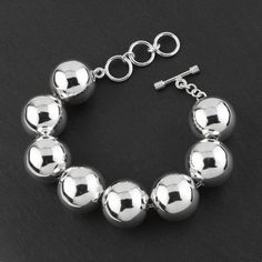 huge sterling silver 22mm ball statement bracelet Chunky Silver Bracelet, Silver Bracelets For Women, Sterling Silver Bangles, Statement Bracelet, Gemstone Bracelets, Silver Bangles, Silver Bracelets, Sterling Silver Bracelets, Jewelry Box