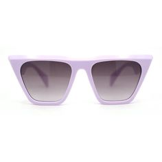 These large, geometric, rectangular cat-eye sunglasses are a classic mashup of gothic and 80s fashion. The bold, hard-angled beveled frame gives off the perfect 80s vibe, while the comfortable fit makes them perfect for everyday wear. They are made with a premium composite plastic frame and UV400 polycarbonate lenses, making them super lightweight and comfortable to wear all day long. (c129) Size: 6 1/8" (155mm) x 2 1/8" (53mm).  Color: Purple.  Gender: female.  Age Group: adult. Modern Purple Sunglasses For Spring, Purple Cat Eye Sunglasses For Spring, Trendy Purple Cat Eye Sunglasses With Uv Protection, Cheap Purple Sunglasses For Women, Trendy Purple Cat Eye Sunglasses With Mirrored Lenses, Trendy Purple Mirrored Cat Eye Sunglasses, Purple Cat Eye Sunglasses For Summer, Trendy Purple Sunglasses With Square Frame, Modern Purple Sunglasses For Outdoor