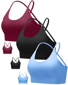 PRICES MAY VARY. Practical and Aesthetic Design- strappy sports bra blends fashion and function, which includes crisscross back and spaghetti strap showing a charming back curve. The backless sports bra can offer extra support for back and release the shoulder blades, precisely positioned to free your arms and give you space to doing yoga and maximum support to run in comfort and style. The racerback sports bras for women must can win your heart. Thoughtful Design -padded sports bra can protect Sports Bra Aesthetic, Running Girl, Nursing Sports Bra, Girls Sports Bras, Red Sports Bra, Supportive Sports Bras, High Impact Sports Bra, Strappy Sports Bras, Lounge Lingerie