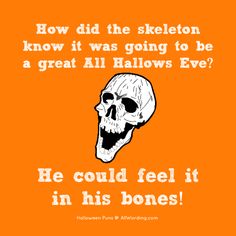 an orange background with a black and white image of a skull