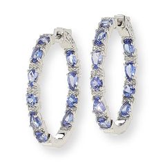 Colleen Lopez Multi-Cut Gemstone Inside/Outside 1.25" Hoop Earrings   Elevate your accessories collection with fine gemstones in a versatile hoop earring design. These stylish, sterling silver inside/outside hoops feature your choice of exquisite, colored gemstones paired with sparkling white zircon accents. Choose Emerald, Tanzanite, Multicolor Tourmaline or Blue Sapphire.       Approx. 1-1/4"L x 1/8"W     Stamped .925; rhodium plating     Pierced with hugger backs     Inside/outside hoop earrings     Choice of colored gemstones alternating with trios of round, white zircons   Stone Information       All sizes and weights approximate     Total Carat Weight: 4.28ct (Emerald), 4.9ct (Garnet), 4.03ct (Tanzanite), 4.36ct (Tourmaline), 5.22ct (Sapphire)     White Zircon - Round; 0.36ct     Eme Small Hoop Sparkling Stones Fine Jewelry, Elegant Hoop Jewelry With Gemstone Accents, Fine Jewelry Small Hoop Gemstone Earrings, Gemstone Hoop Earrings Fine Jewelry, Cubic Zirconia Gemstone Hoop Earrings, Teardrop Gemstone Hoop Earrings In Fine Jewelry Style, Fine Jewelry Teardrop Gemstone Hoop Earrings, Silver Gemstone Hoop Earrings, Fine Jewelry Gemstone Hoop Earrings