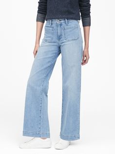 High-Rise Wide-Leg Patch Pocket Jean | Banana Republic Playful Medium Wash Cheap Jeans, Cheap High-waist Cotton Jeans, Best Mom Jeans High Waist, Cheap High-rise Rigid Denim Bottoms, Cheap Wide Leg Jeans For Summer, Cheap Wide Leg Summer Jeans, Cheap Denim Bottoms With Tapered Leg, Cheap Wide Leg Cropped Jeans With Five Pockets, Cheap Wide Leg Washed Pants