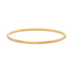 "Decorated with a diamond-cut texture, this 14k gold over sterling silver bangle bracelet will be your go-to accessory.BRACELET DETAILS Length: 8 in. Metal: 14k gold over sterling silver  Size: 8"". Color: Yellow. Gender: female. Age Group: adult." Gold Tarnish-resistant Round Bangle, Engraved Gold Round Band Jewelry, Flexible Yellow Gold Bangle Bracelets, Hammered Gold Bangle Bracelet, Hammered Yellow Gold Bangle For Anniversary, Yellow Gold Flexible Bangle Bracelet, Hammered Yellow Gold Bangle Bracelet, Yellow Gold Tarnish Resistant Fine Jewelry Bangle, 14k Gold Bangle With Diamond Cut