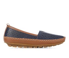 Synthetic leather upper with breathable perforated design, Easy slip-on entry with elastic detail panel, Classic round toe, Cushioned synthetic insole, Stitched detail midsole, Flexible rubber outsole | Women's Patrizia Pavri Slip-On Casual Shoes in Navy Size 8 Slip-on Low-top Loafers With Perforations, Low-top Slip-on Loafers With Perforations, Comfortable Slip-on Flats With Perforations, Leather Slip-on Flats With Perforations, Leather Slip-ons With Perforations And Flat Heel, Slip-ons With Perforations And Round Toe, Spring Leather Slip-on Sneakers With Perforations, Perforated Round Toe Slip-ons, Perforated Slip-ons With Round Toe