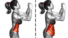 a woman showing her back muscles in two different positions, both with the upper arm and lower