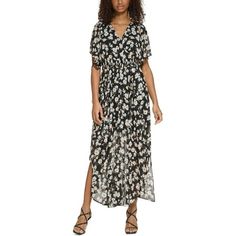 Manufacturer: Karl Lagerfeld Paris Style Type: Maxi Dress Collection: Karl Lagerfeld Paris Sleeve Length: Short Sleeves Material: 70 Polyester/30% Recycled Polyester Fabric Type: Polyester Specialty: Floral Print Sku: BH5820331 Size: 6.  Color: Black.  Gender: female.  Age Group: adult. Smocked Maxi Dress, Maxi Dress Collection, Maxi Dress Sale, Paris Woman, Short Sleeve Maxi Dresses, Long Dress Casual, Karl Lagerfeld Paris, Floral Print Maxi, Maxi Dress With Sleeves