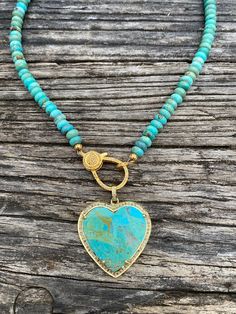 Kingman Turquoise Heart with Diamond Gold Border Pendant – Ilissa MIchele Jewelry Turquoise Pendant Necklace With Heart Charm, Luxury Turquoise Heart Pendant Necklace, Luxury Heart-shaped Turquoise Necklaces, Heart-shaped Turquoise Necklace With Heart Charm For Gifting, Heart-shaped Turquoise Gemstone Necklace, Gold Border, Turquoise Heart, Kingman Turquoise, Matching Necklaces