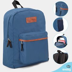 Our backpacks are high-quality, nice-looking, ultra-lightweight, and sturdy, ensuring safe & long-lasting daily use. In addition, there is a zipper pocket on the front of the bag, which can store valuables such as mobile phones and iPods for convenience and to evade theft. The backpack's adjustable shoulder straps and back side comes with a comfortable and breathable mesh design, making it more comfortable to wear. Blue Outdoor Backpack With Zipper Pocket, Portable Blue Backpack For Outdoor, Blue Student Backpack With Pockets, Functional Blue Backpack With Zipper Pocket, Blue Backpack With Anti-theft Pocket For Daily Use, Functional Blue Backpack With Anti-theft Pocket, Blue Anti-theft Backpack, Blue Backpack With Pockets For Everyday Use, Blue Travel Backpack With Pockets