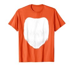 an orange t - shirt with a white beard on it